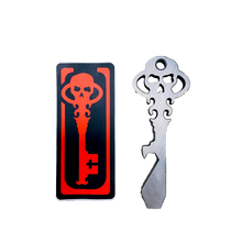 Load image into Gallery viewer, Chaves Knives Skeleton Key Tool Prybar Titanium SILVER NATURAL Crosshatch

