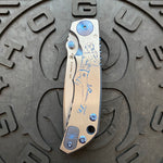 Spartan Blades Harsey Folder - Pin Up Girl Theme, Stonewash Magnacut Blade, Blue ANO Hardware Knife