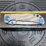 Spartan Blades Harsey Folder - Gray American Waving Flag Satin Magnacut Blade, Blue ANO Hardware Knife