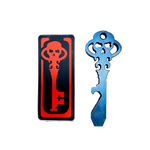 Chaves Knives Skeleton Key Tool Prybar Titanium BLUE Crosshatch