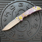 Spartan Blades Harsey Folder - Zeus 2023 Theme, Stonewash Magnacut Blade, Bronze ANO Hardware Knife