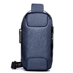 Men's Waterproof USB Oxford Crossbody Bag Anti-theft Shoulder Sling Bag Multifunction Short Travel Messenger Chest Pack For Male