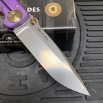 Spartan Blades Harsey Folder - PURPLE Mayan with Red Stones, Magnacut Blade, Purple ANO Hardware Knife