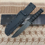 Spartan KA-Bar 7" CPM MagnaCut Black Fixed Blade Knife with Kydex Black Sheath SB54BKBKKYBK