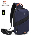 New Chest Bag Men's Korean Version Messenger Bag Men's Trend Usb Shoulder Bag Sling Bag
