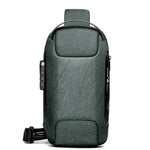 Men's Waterproof USB Oxford Crossbody Bag Anti-theft Shoulder Sling Bag Multifunction Short Travel Messenger Chest Pack For Male