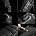 Men's Waterproof USB Oxford Crossbody Bag Anti-theft Shoulder Sling Bag Multifunction Short Travel Messenger Chest Pack For Male