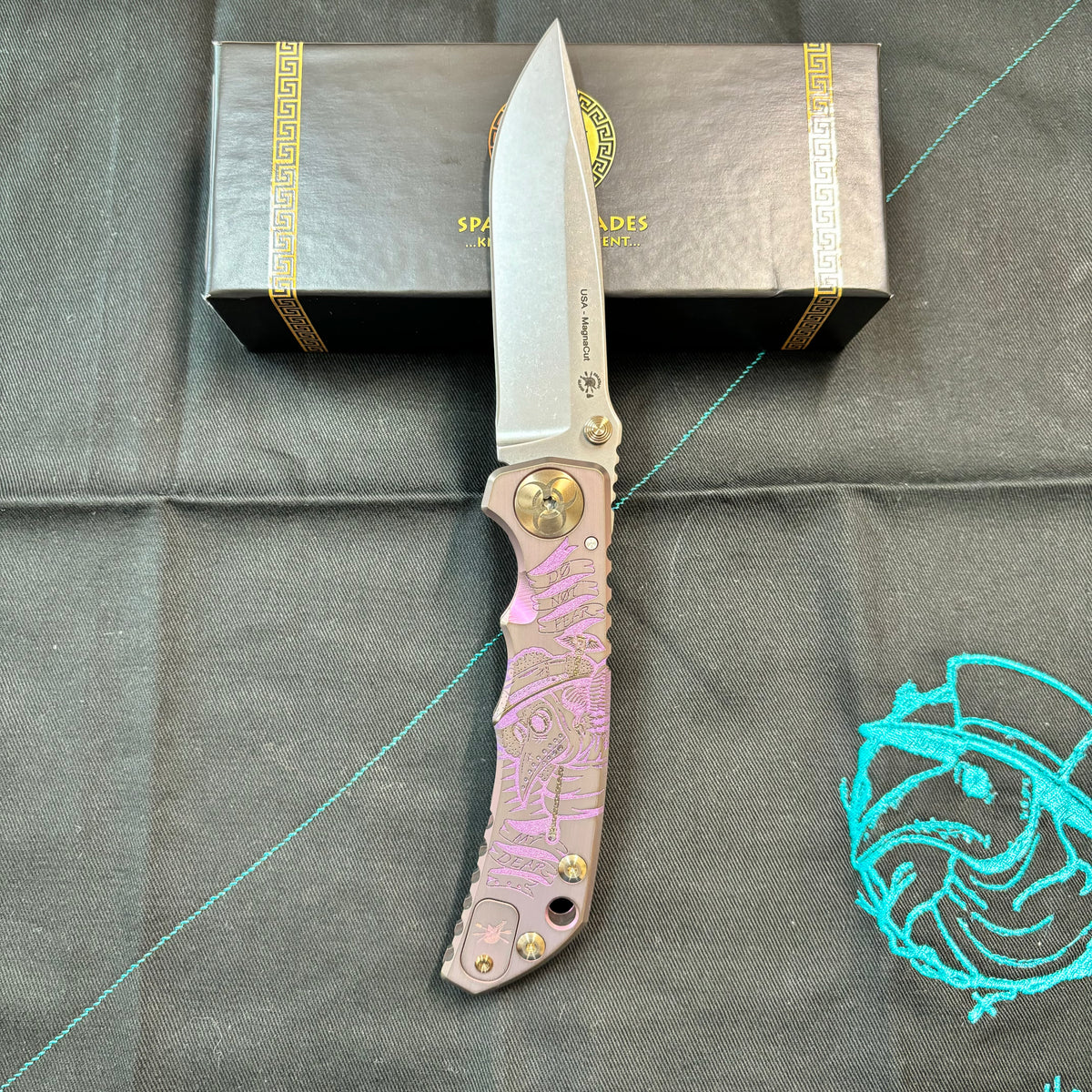 Spartan Blades Harsey Folder - Plague Doctor PINK Magnacut Special Edition Knife