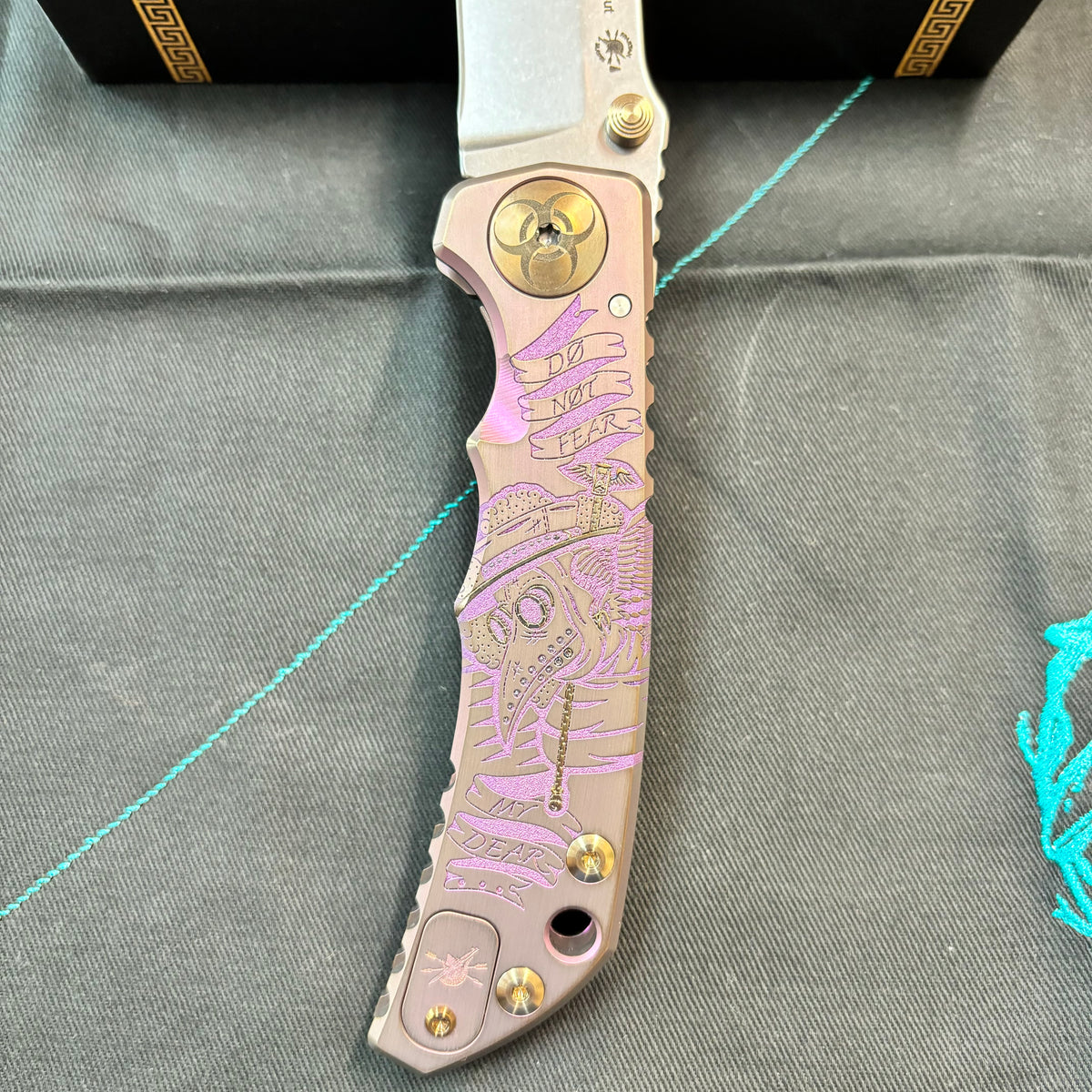 Spartan Blades Harsey Folder - Plague Doctor PINK Magnacut Special Edition Knife
