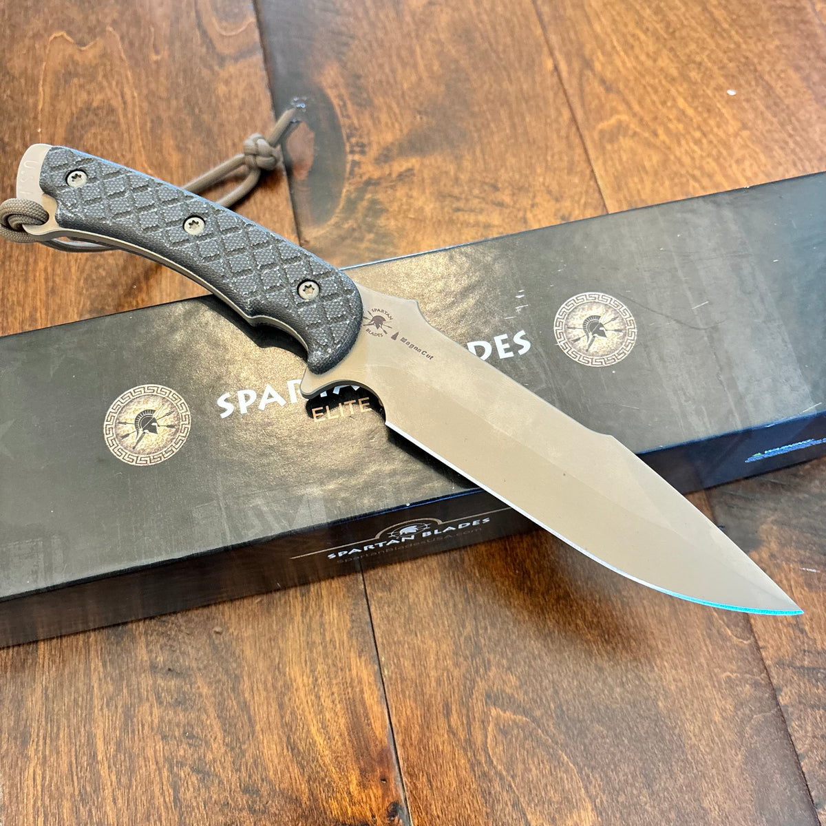 Spartan Blades Horkos Flat Hard Earth 5.6" Fixed Blade Knife Micarta Flat Dark Earth Handle with Tan Molle Sheath SB4DEGRNLTN
