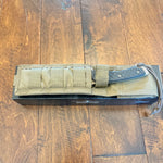 Spartan Blades Horkos Flat Hard Earth 5.6" Fixed Blade Knife Micarta Flat Dark Earth Handle with Tan Molle Sheath SB4DEGRNLTN