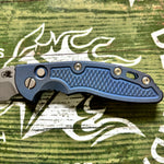 Hinderer XM-18 3.5" S45VN Bowie Automatic Battle Blue Titanium Knife PERSONAL COLLECTION