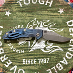 Hinderer XM-18 3.5" S45VN Bowie Automatic Battle Blue Titanium Knife PERSONAL COLLECTION