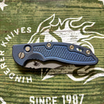 Hinderer XM-18 3.5" S45VN Bowie Automatic Battle Blue Titanium Knife PERSONAL COLLECTION