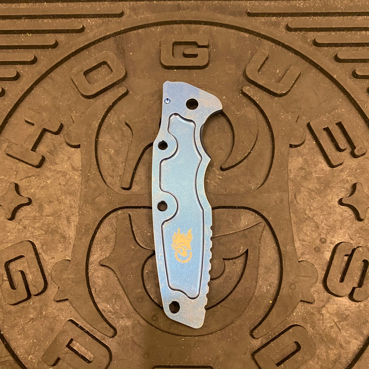 Rick Hinderer Eklipse Scale 3.5" Titanium Textured Stonewash Blue