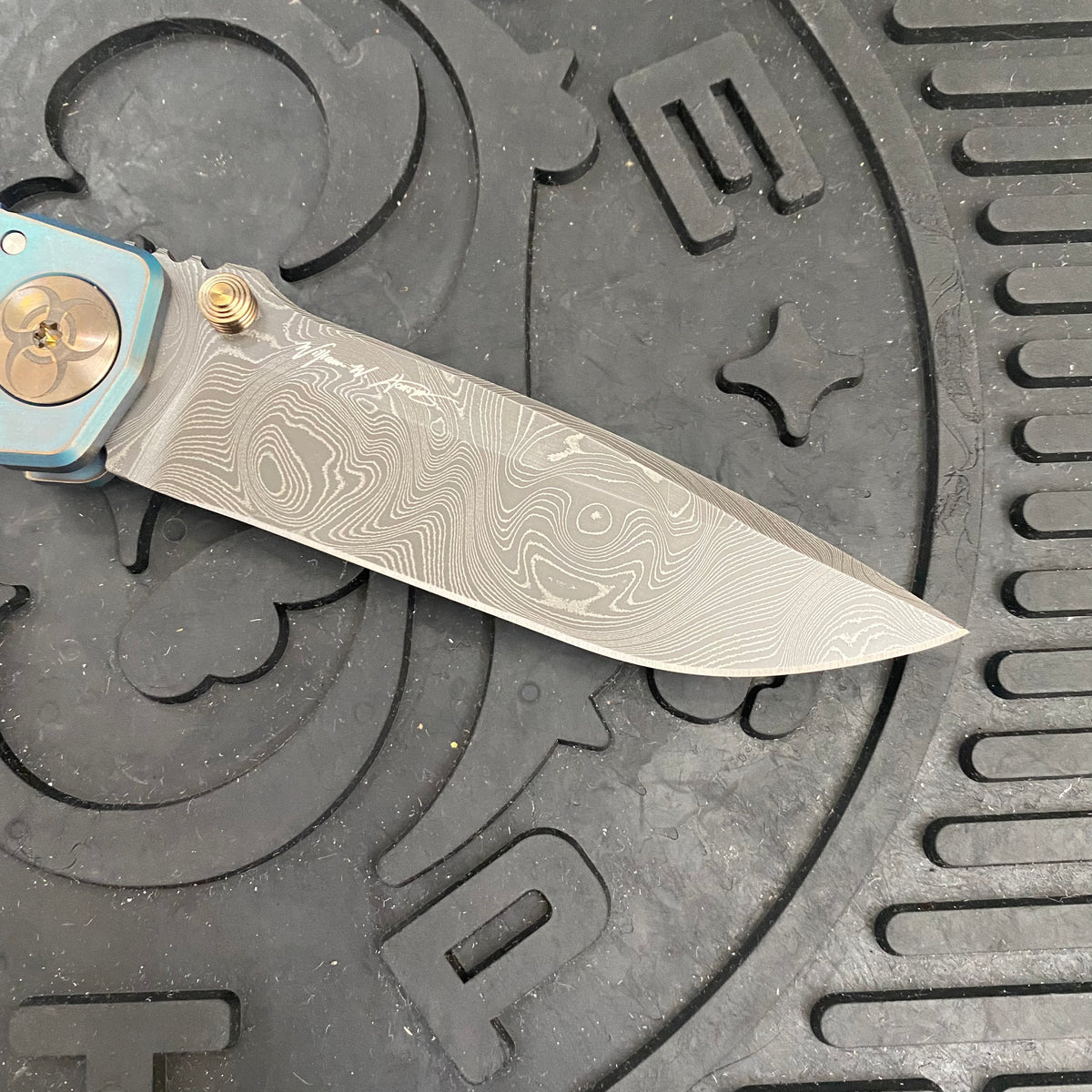 Spartan Blades Harsey Folder - Plague Doctor GREEN Special Edition Chad Nichols Damascus Blade