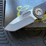 Curtiss Custom F3 Medium SLIM 3.25" Spanto NON-Flipper, Frag-Mill Torched, 2 Tone Stonewash Magnacut Folding Knife