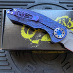 Curtiss Custom F3 Medium SLIM 3.25" Spanto NON-Flipper, FJ-Mill Blue ANO, Blasted Magnacut Folding Knife