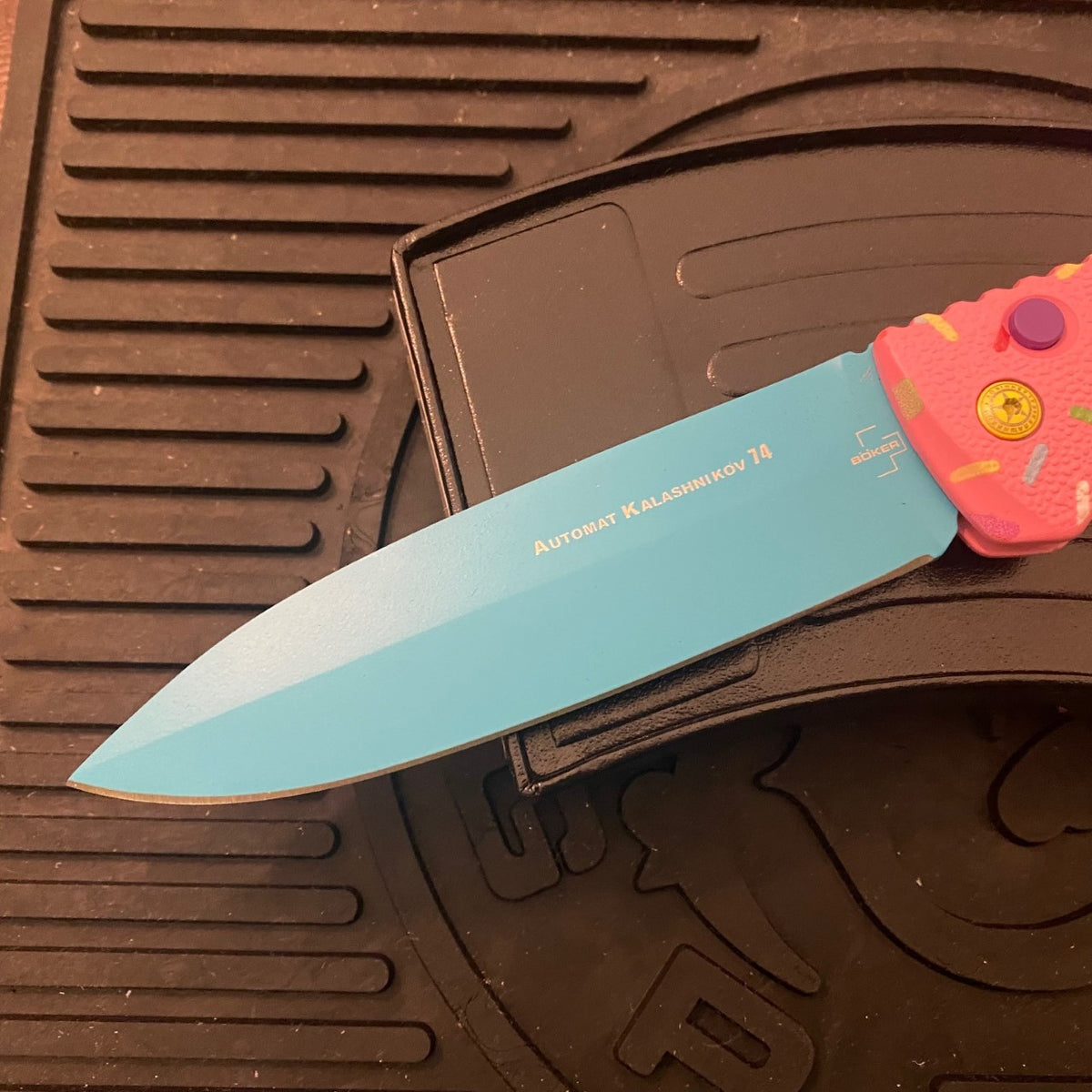 Boker XXL Kalashnikov Exclusive Dessert Warrior 4.75" Blue Blade Donut G&G Tactical and Outdoors