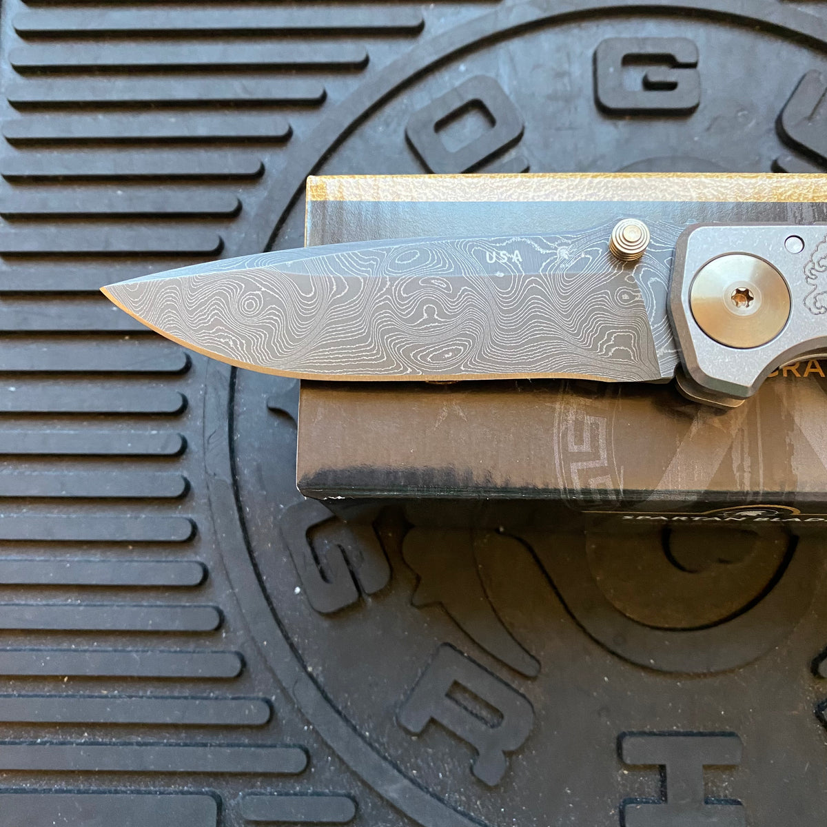 Spartan Blades SF5 KOI FISH Damascus SHF Koi Fish Harsey Folding Knife 3.95" Damascus Blade, Titanium Handles