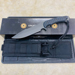 Spartan Blades Horkos Black 5.6" Fixed Blade Knife CE Canvas Micarta Black Handle with Black Molle Sheath SB4BKBKNLBK