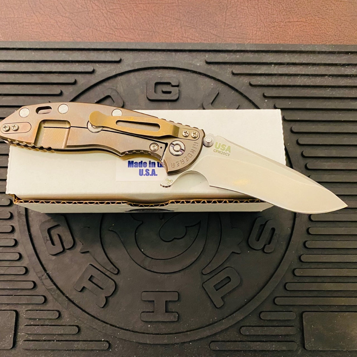 Rick Hinderer XM-18 3.5″ Recurve Tri-Way Stonewash Bronze Coyote G10 Folding Knife