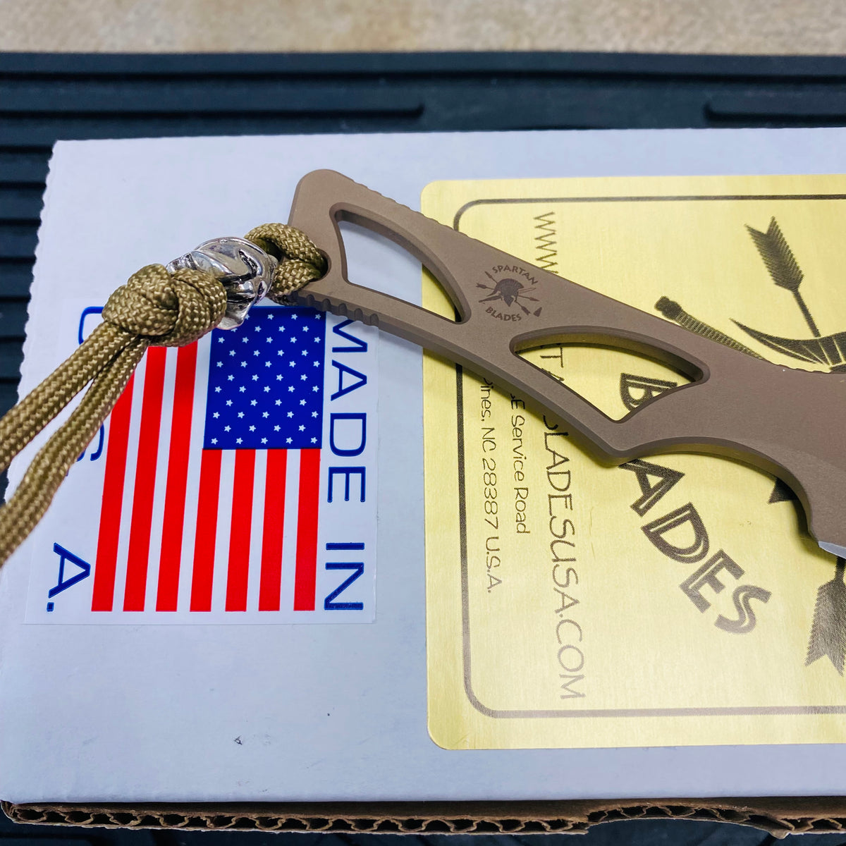 Spartan Blades SB2DE Enyo Neck Knife, Flat Dark Earth, 2-11/16" S35VN Drop Point Blade, Kydex Sheath