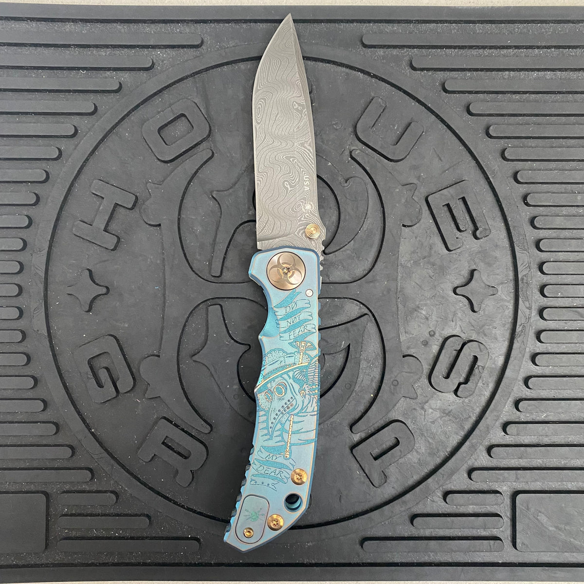 Spartan Blades Harsey Folder - Plague Doctor GREEN Special Edition Chad Nichols Damascus Blade
