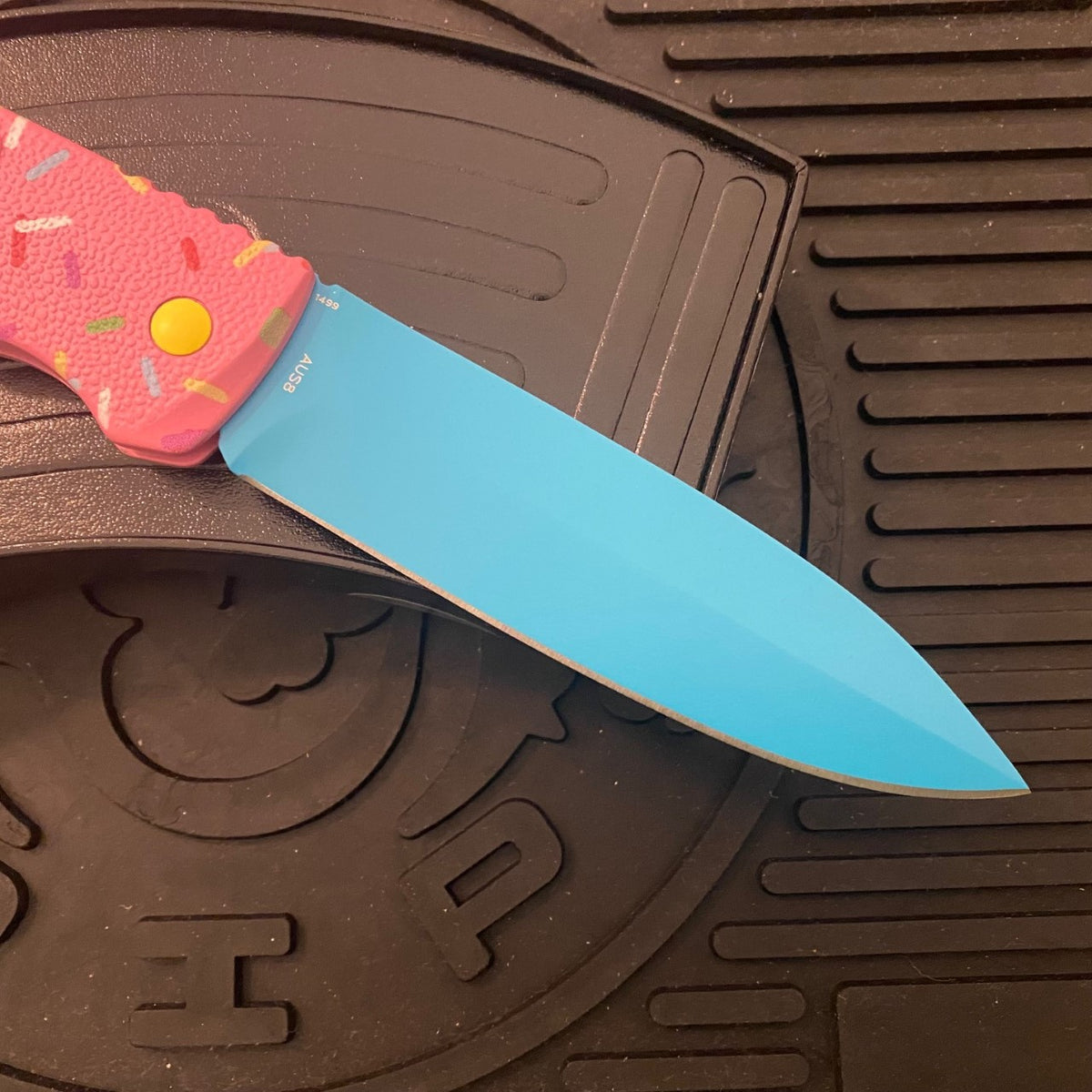 Boker XXL Kalashnikov Exclusive Dessert Warrior 4.75" Blue Blade Donut Automatic Knife
