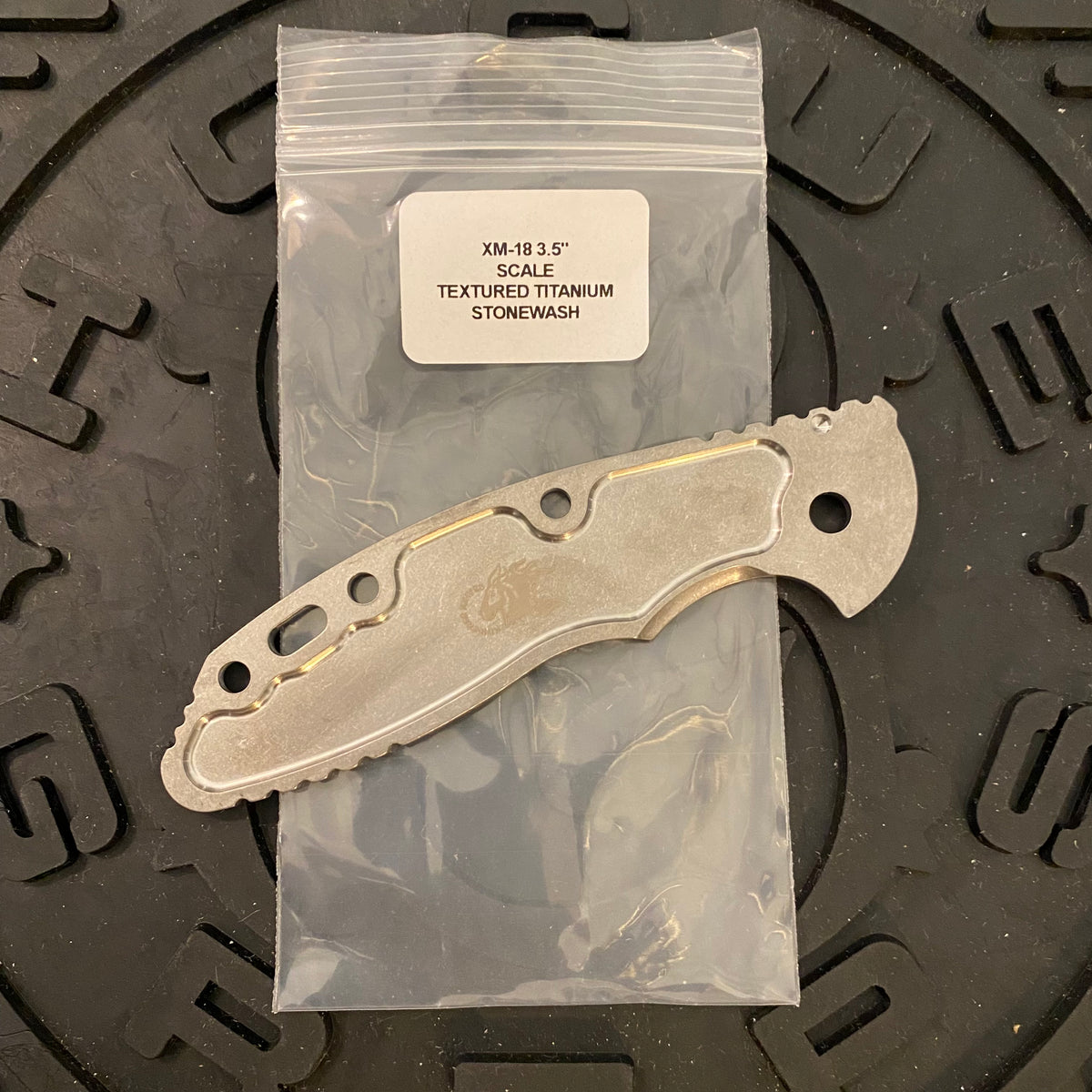 Rick Hinderer XM-18 3.5” Stonewash Textured Titanium Scale
