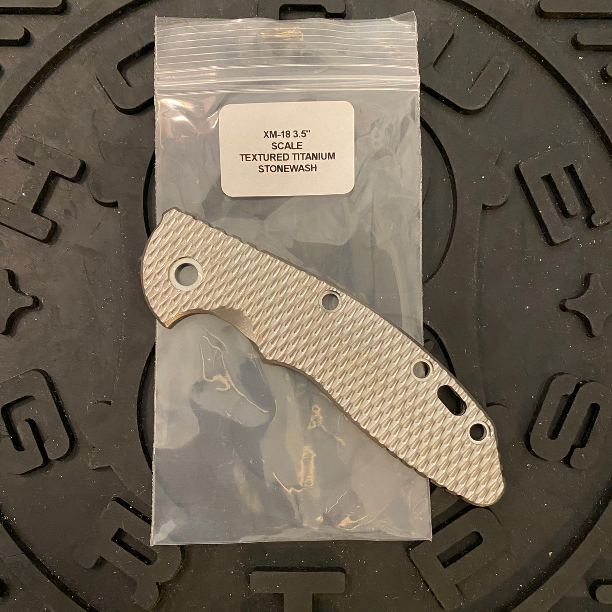 Rick Hinderer XM-18 3.5” Stonewash Textured Titanium Scale