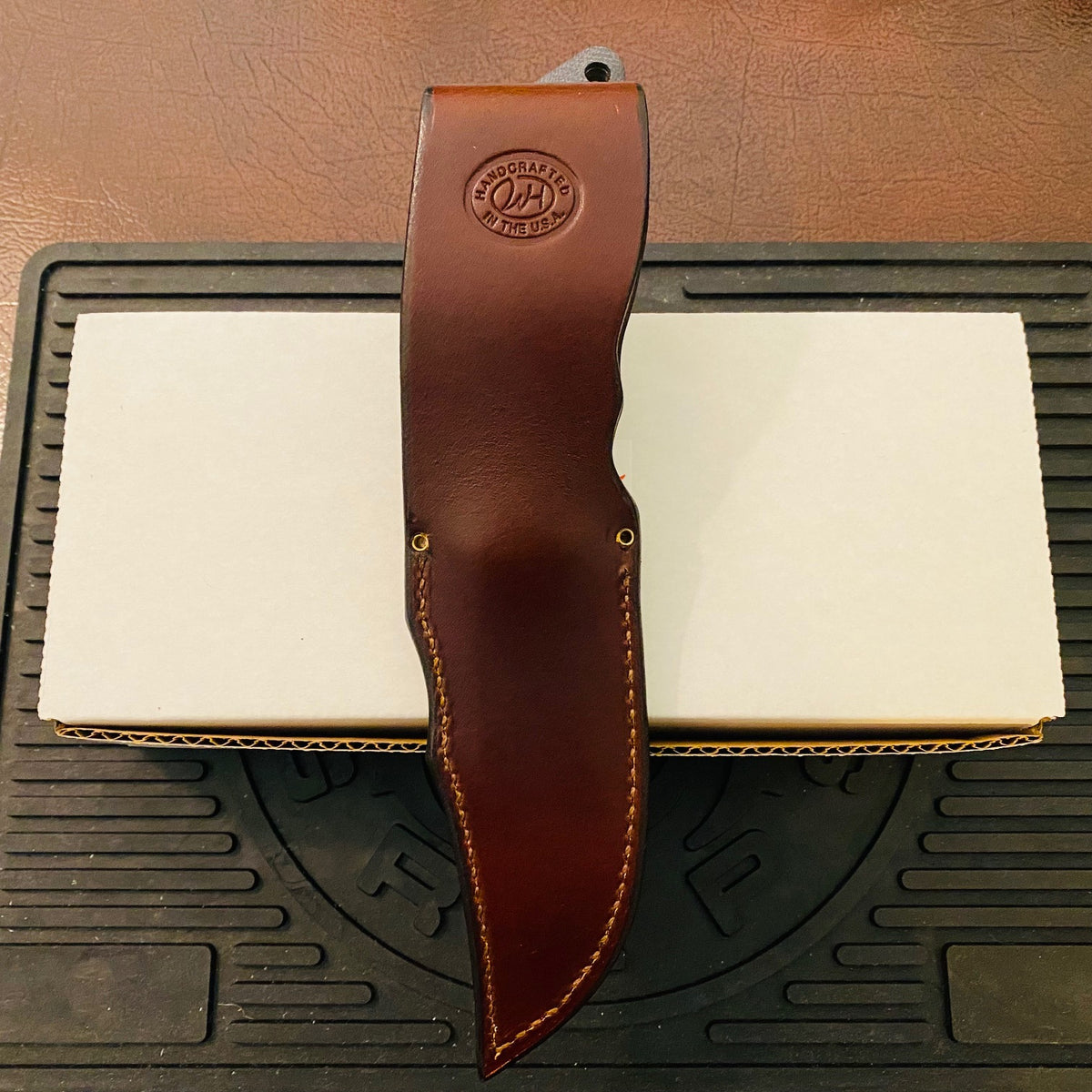 Rick Hinderer Emmett Bowie 3.83" Stonewash Black Micarta CPM 20CV Fixed Blade Knife