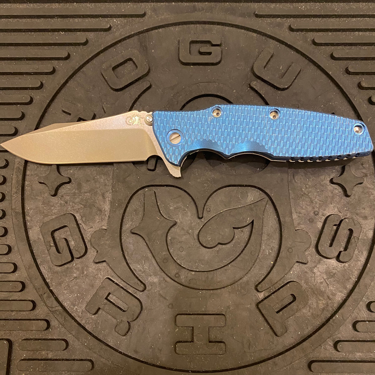 Rick Hinderer Eklipse Scale 3.5" Titanium Textured Stonewash Blue