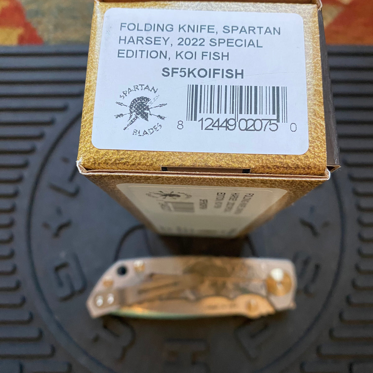 Spartan Blades SF5KOIFISH SHF Koi Fish Harsey Folding Knife 3.95" S45VN Stonewashed Plain Blade, Titanium Handles