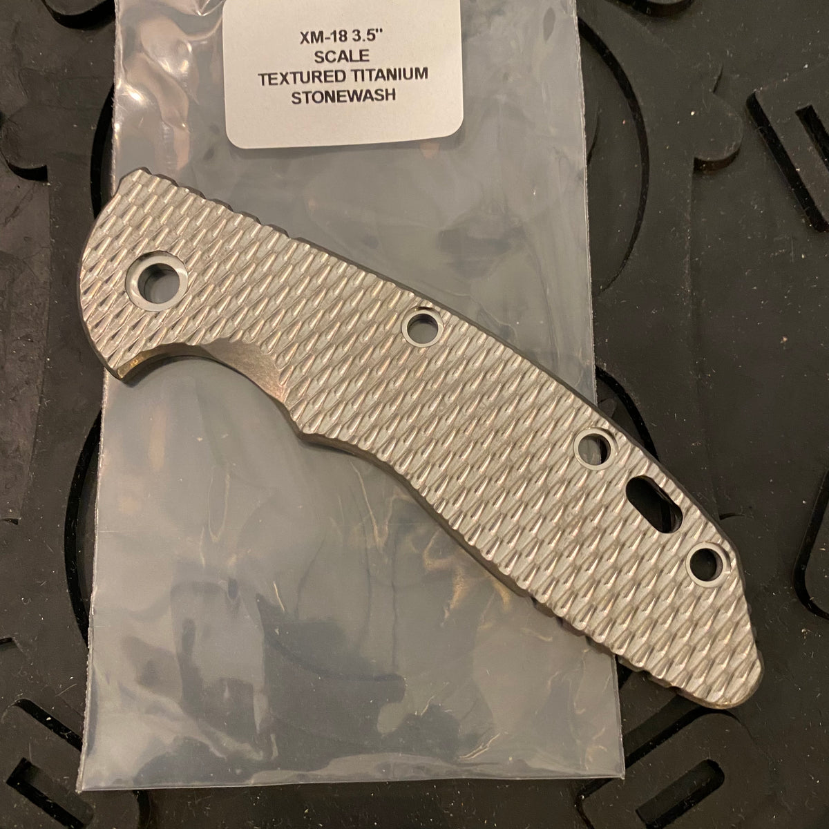 Rick Hinderer XM-18 3.5” Stonewash Textured Titanium Scale