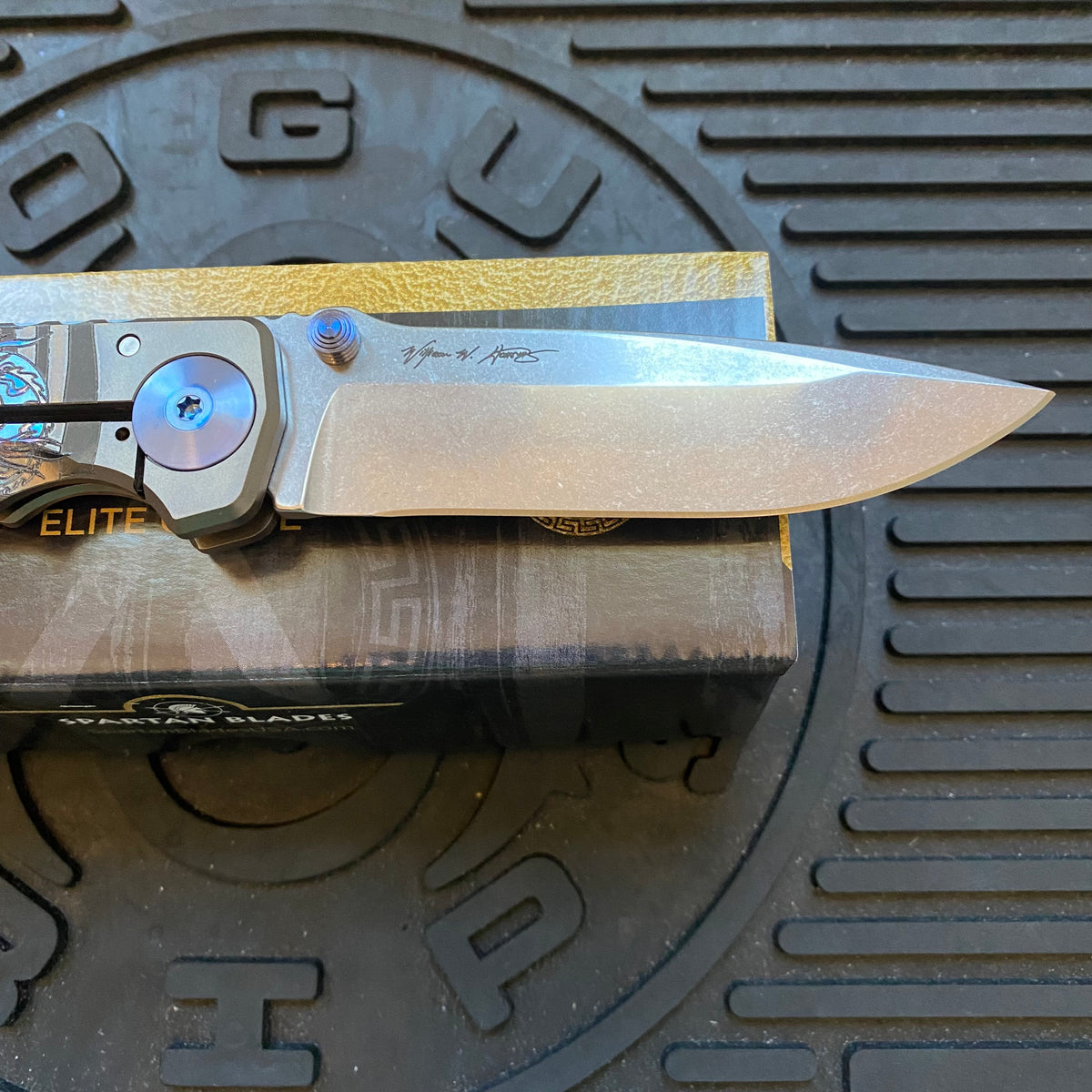 Spartan Blades SF5DRAGON SHF Dragon Harsey Folding Knife 3.95" S45VN Stonewashed Plain Blade, Titanium Handles