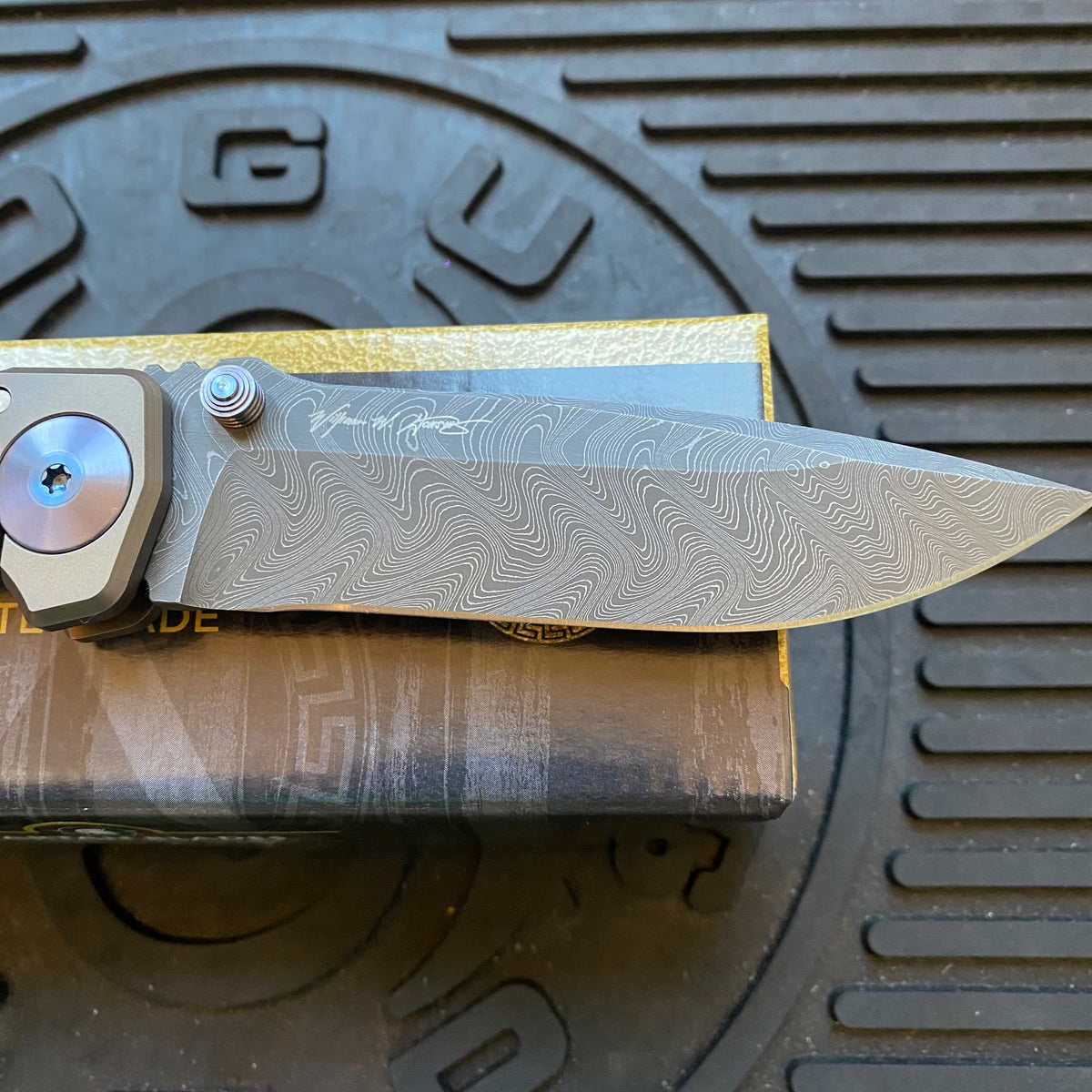 Spartan Blades SF5 DRAGON Damascus SHF Dragon Harsey Folding Knife 3.95" Damascus Blade, Titanium Handles