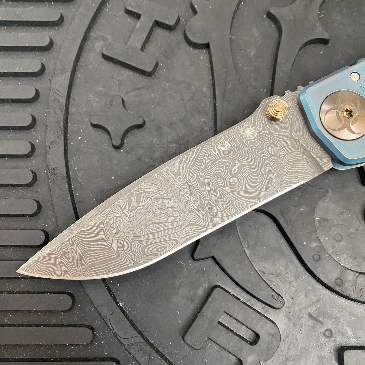 Spartan Blades Harsey Folder - Plague Doctor GREEN Special Edition Chad Nichols Damascus Blade