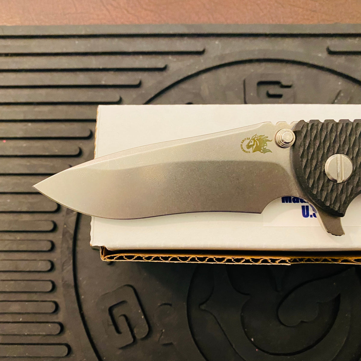 Rick Hinderer XM-18 3.5″ Recurve Tri-Way Stonewash Blue Black G10 Folding Knife
