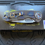 Curtiss Custom F3 Medium SLIM 3.25" Spanto NON-Flipper, Frag-Mill Torched, 2 Tone Stonewash Magnacut Folding Knife