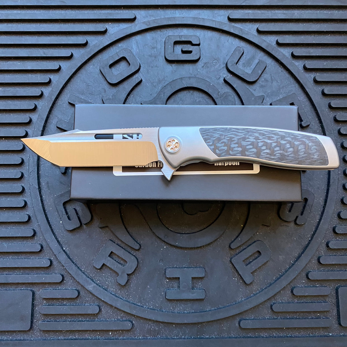 Sharp By Design Mini Evo Flipper 3.25" Satin HARPOON CARBON FIBER Inlay Knife
