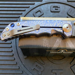 Spartan Blades SF5 ROYAL FLUSH Damascus SHF Royal Flush Harsey Folding Knife 3.95" Damascus Blade, Titanium Handles