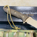 Spartan Blades Moros Flat Dark Earth Combat Utility 5.25" Fixed Knife with Multicam Molle Sheath SB53DEGRNLMC