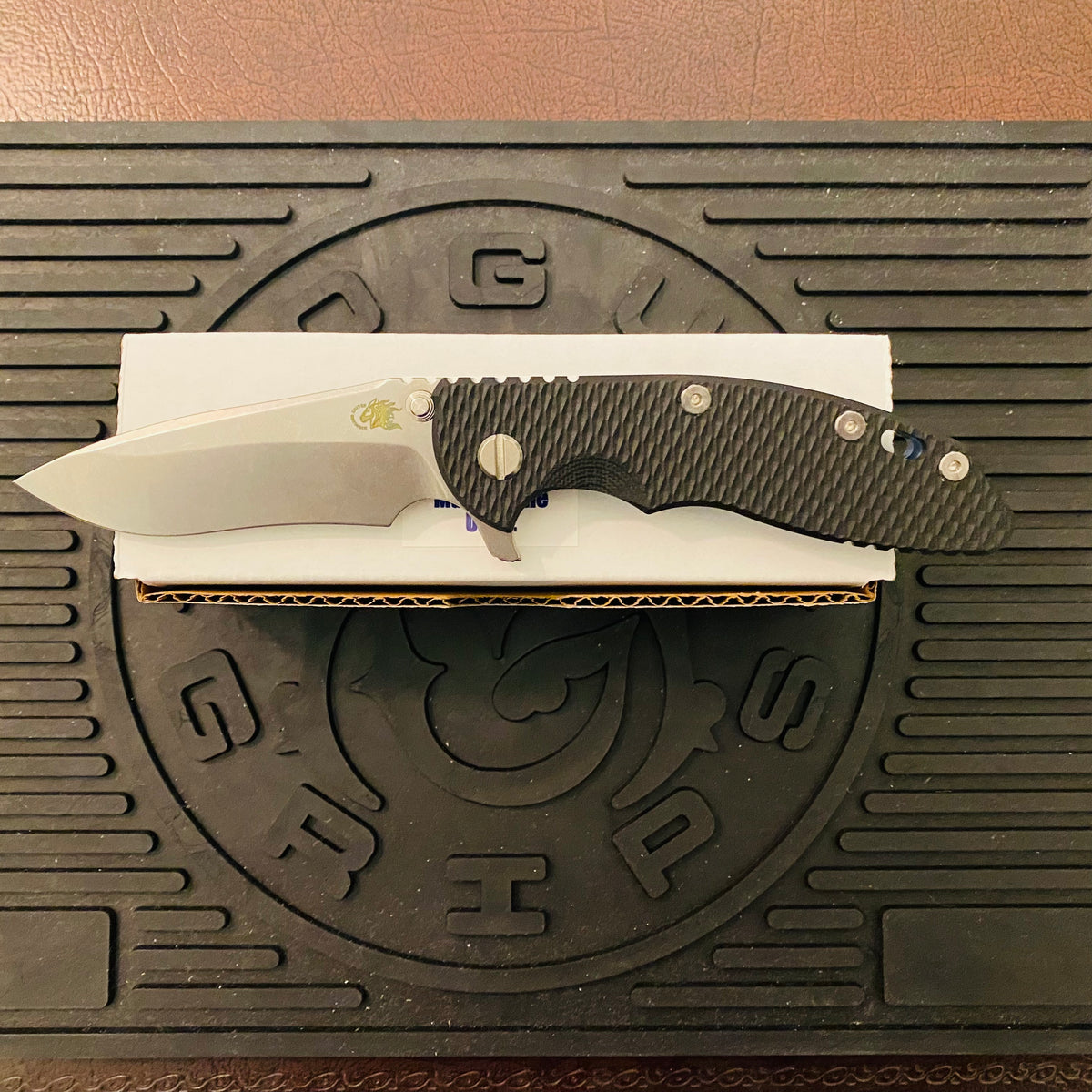 Rick Hinderer XM-18 3.5″ Recurve Tri-Way Stonewash Blue Black G10 Folding Knife