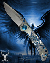 Load image into Gallery viewer, Spartan Blades Harsey Folder - BLUE Saint Michael, Magnacut Blade, Blue ANO Hardware Knife
