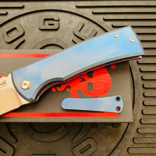 Load image into Gallery viewer, Chaves Ultramar 229 Kickstop TANTO Titanium 3.63&quot; Belt Satin Knife COTTON CANDY THEME
