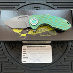 Curtiss Custom Knives F3 Compact Frame Lock, 2.5" Spanto Magnacut Blasted Blade FLIPPER, FJ-Mill Green Handles, Knife