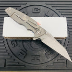 Rick Hinderer Eklipse Wharncliffe 3.5" CPM-20CV Tri-Way Working Finish, Black G10 Folding Knife