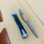 Ocaso 9HFS Solstice HARPOON Titanium, Carbon Fiber, Satin 3.5" CPM-S35VN Flipper Folding Knife