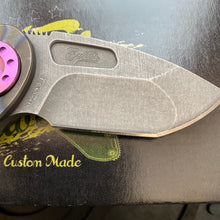 Load image into Gallery viewer, Curtiss Custom Knives F3 Compact Frame Lock, 2.5&quot; Spanto Magnacut Blasted Blade FLIPPER, Torched Handles, Knife
